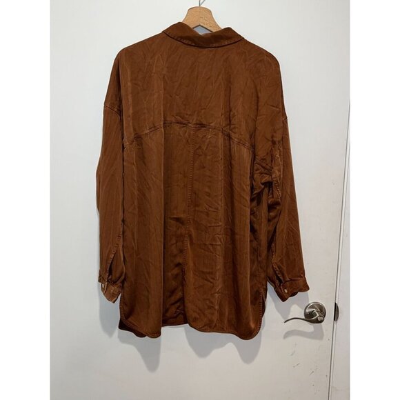 Pure Jill Brown Outdoor Long Sleeve 100% Lenzing Button-Up Shirt Women's Size XX - Picture 5 of 8